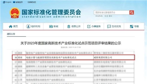 喜訊|威勝集團(tuán)榮獲2023年度“國家高新技術(shù)產(chǎn)業(yè)標(biāo)準(zhǔn)化試點(diǎn)示范”稱號！