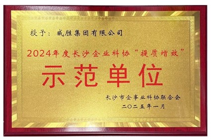 喜訊|威勝集團榮獲2024年度長沙企業(yè)科協(xié)“提質(zhì)增效”示范單位